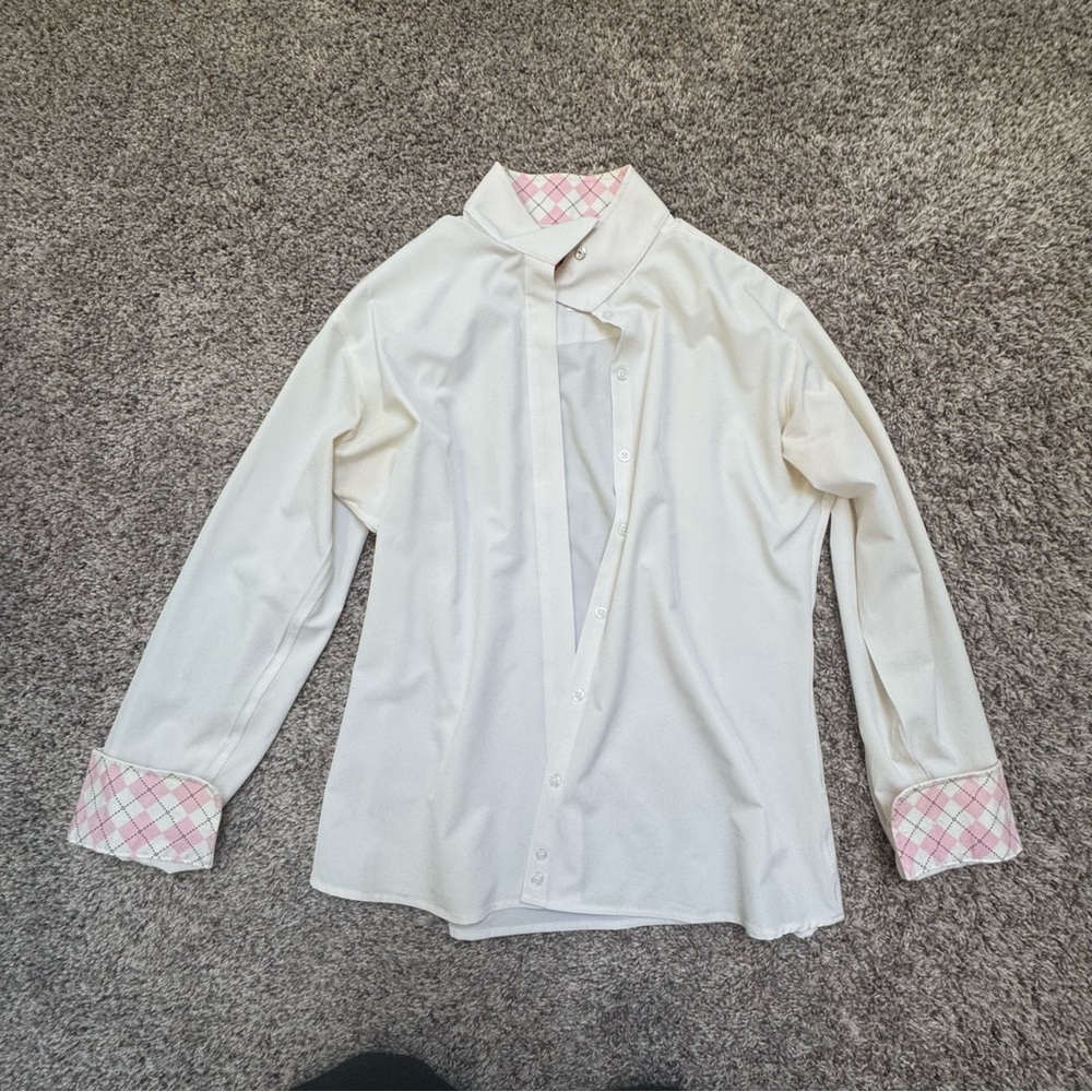 RJ Classics Tori Horse Show Shirt pink and white collar